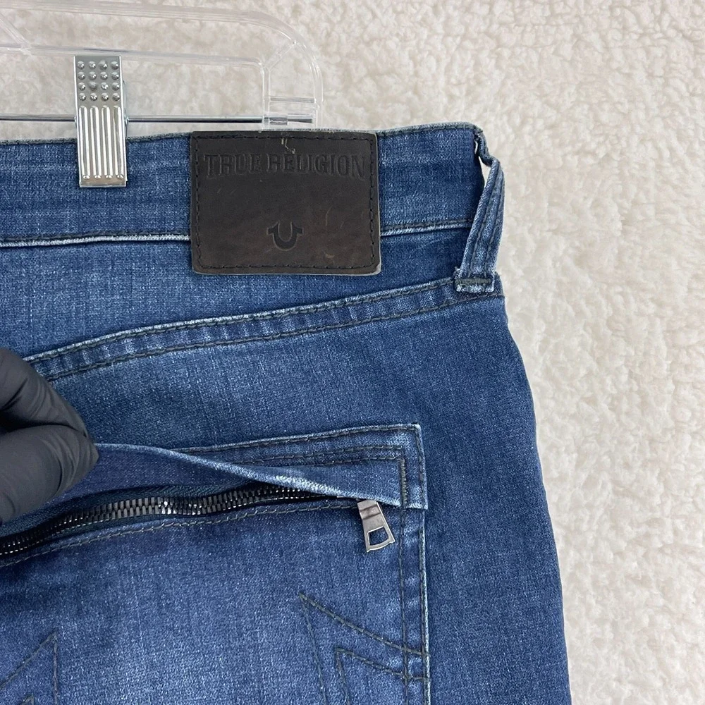 True Religion‎ Mick Slouchy Skinny Jeans Mens Size 36 Blue Denim Casual Zipper